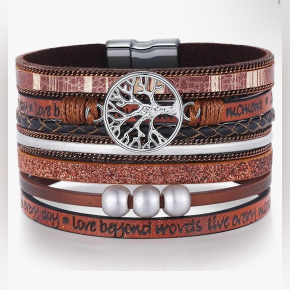 Inspirational Tree of Life Leather Bracelets for Women, Gifts for Teens Girls - Picture 1 of 5